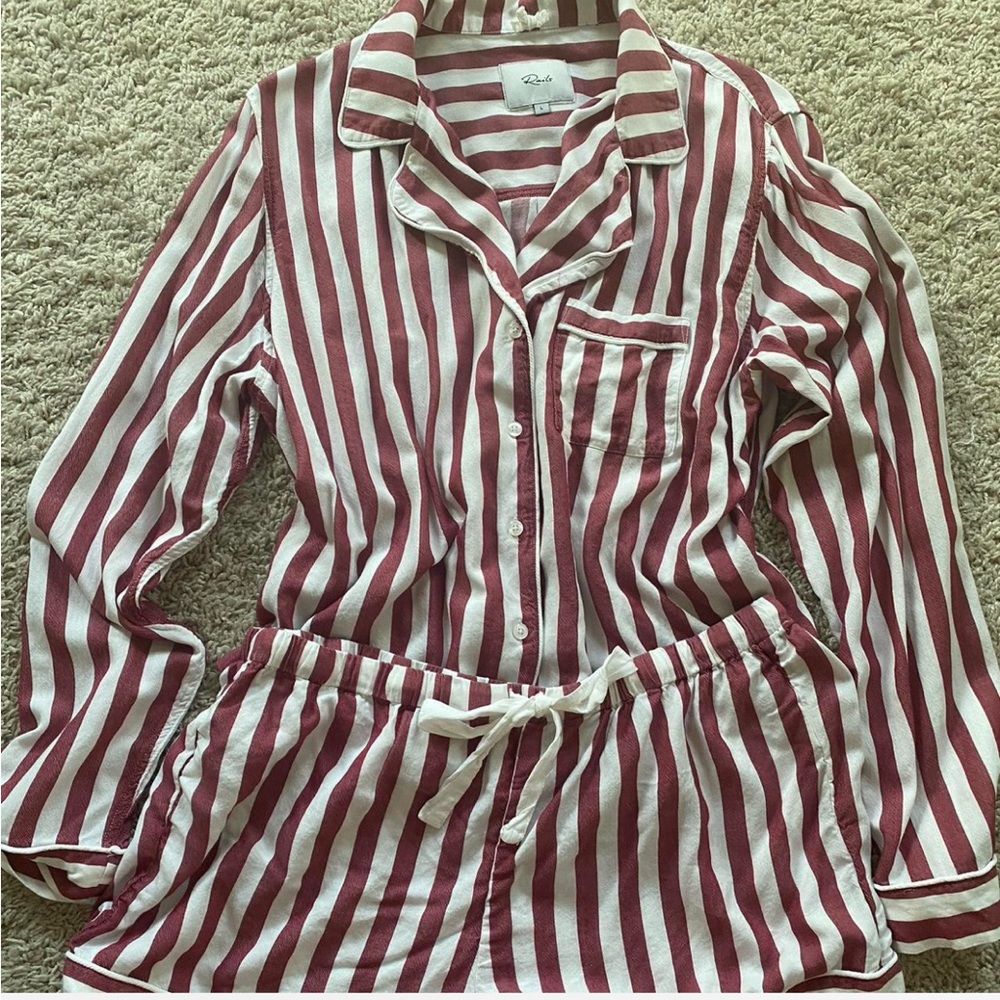Rails Red White Stripe Pajamas